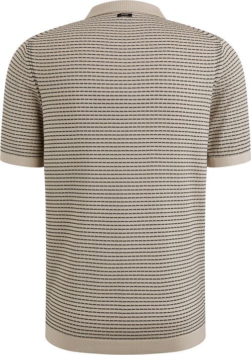 Vanguard Knitted Poloshirt Druck Beige Product / Achterkant