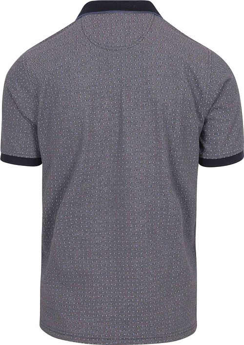 Casa Moda Poloshirt Druck Grau Blau Product / Achterkant