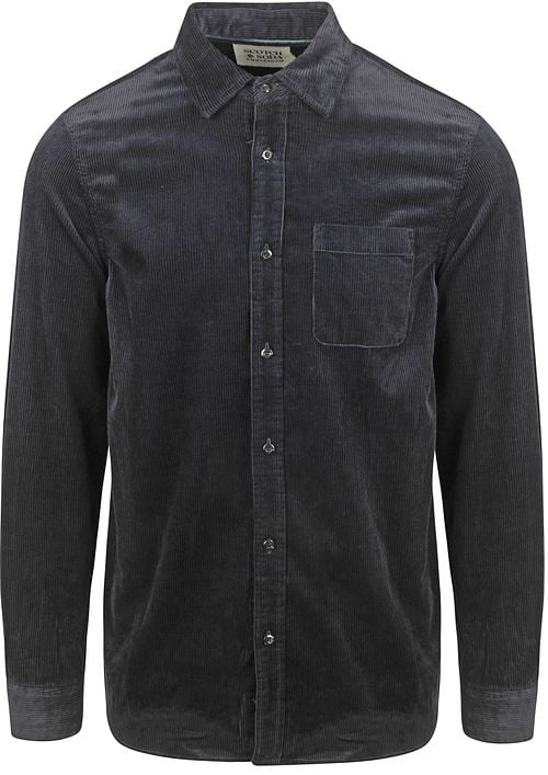 Scotch and Soda Solid Corduroy Overhemd Zwart Product