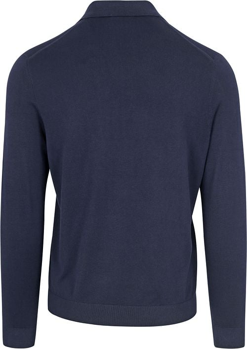 Suitable Compact Cotton Polo Shirt Navy Product / Achterkant