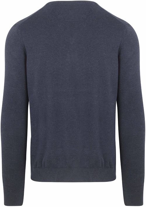 Suitable Respect Cotton Vinir Pullover Melange Navy Product / Achterkant