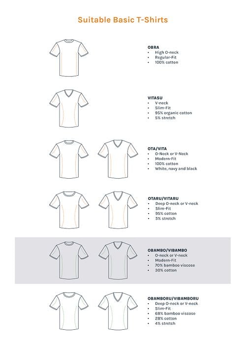 Suitable Vibamboru T-Shirt Diepe V-Hals Wit 4-Pack Anders