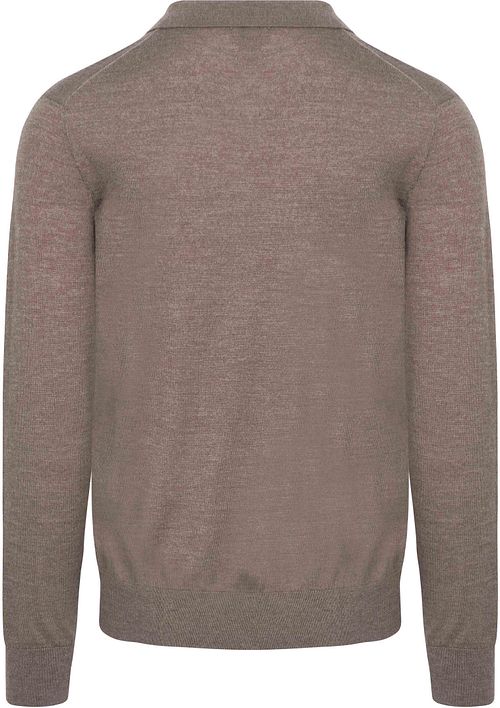 King Essentials The Robert Long Sleeve Polo Merino Marron Product / Achterkant