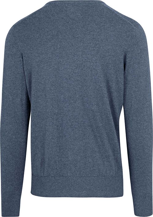 Steppin' Out Pullover V-Ausschnitt Merinowolle Kobaltblau Product / Achterkant