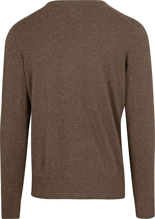 Steppin' Out Pullover Cotton Cashmere V-Ausschnitt Taupe Melange Product / Achterkant