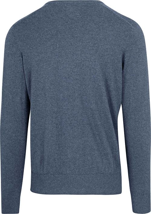 Steppin' Out Pullover V-Neck Merino Wool Cobalt Blue Product / Achterkant