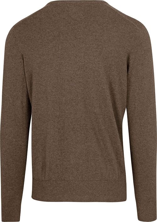 Steppin' Out Pullover Cotton Cashmere V-Neck Taupe Melange Product / Achterkant