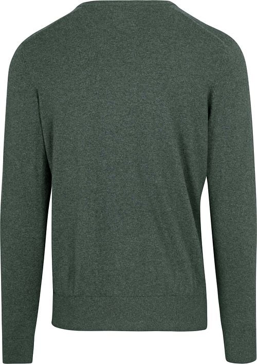 Steppin' Out Trui Cotton Cashmere V-hals Donkergroen Product / Achterkant