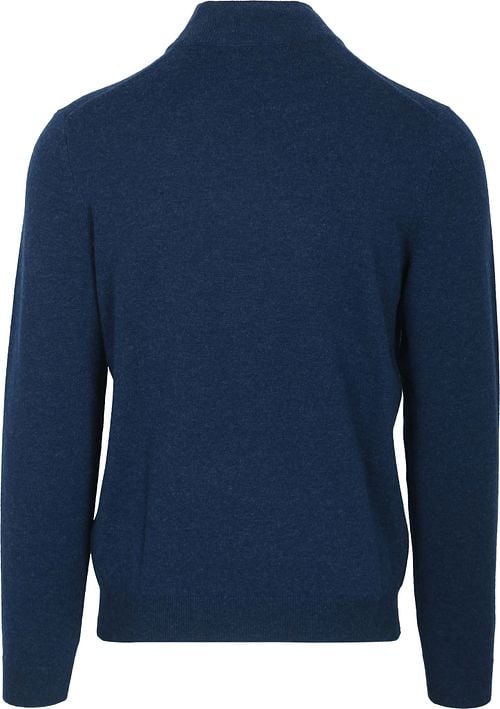 Steppin' Out Half Zip Trui Merinowol Marine Blauw Product / Achterkant