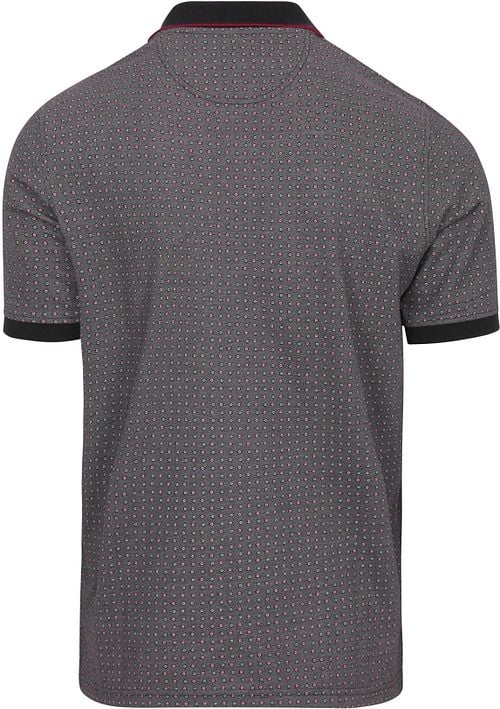 Casa Moda Polo Shirt Print Grey Multicolour Product / Achterkant