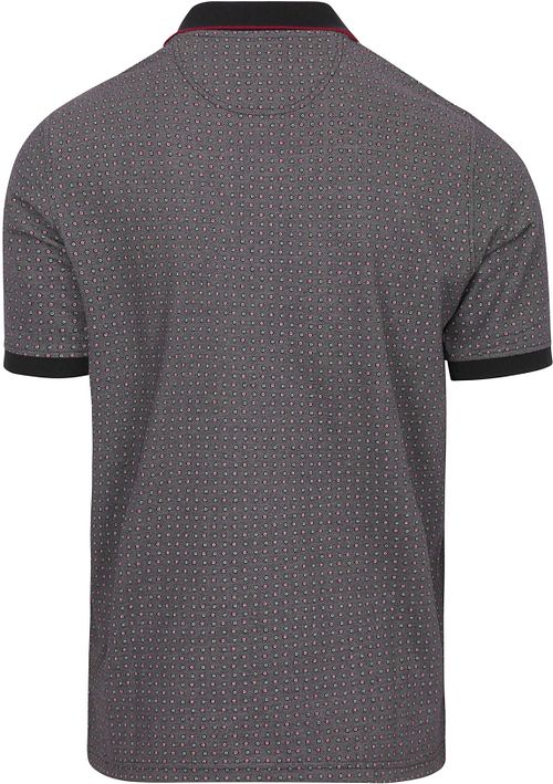 Casa Moda Poloshirt Druck Grau Multicolour Product / Achterkant