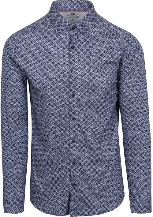 Desoto Overhemd Print Donkerblauw Product