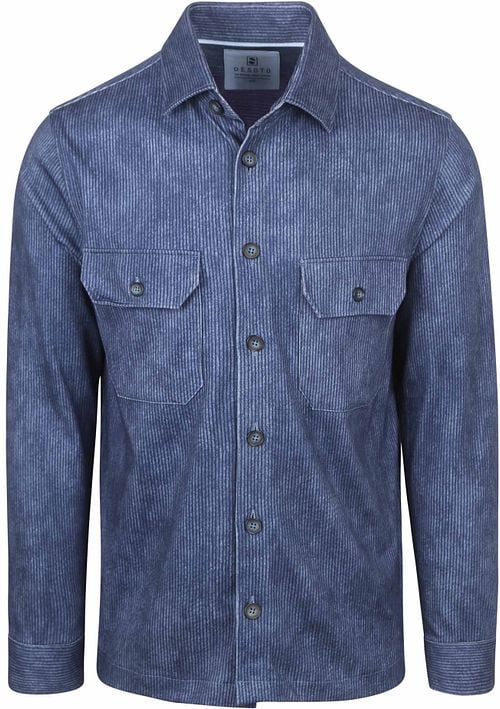 Desoto Overshirt Cord Optics Blauw Product
