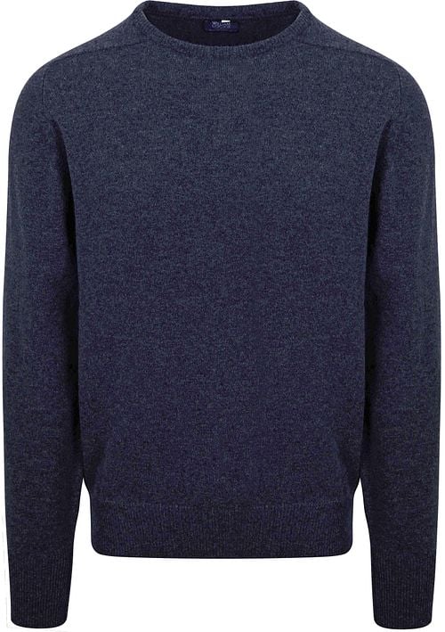 William Lockie Pullover Lambswool Indigo Melange Product