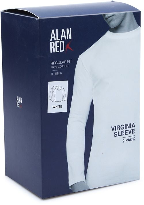 Alan Red T-shirt Virginia White Longsleeve 2-pack Verpakking