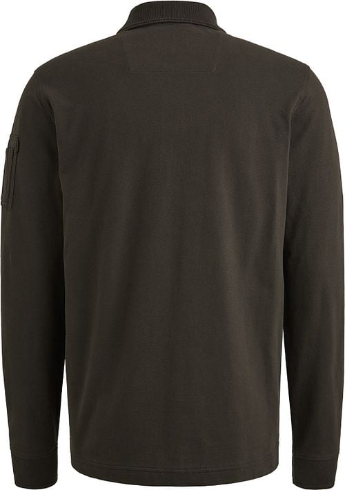 PME Legend American Classic Longsleeve Polo Shirt Beluga Product / Achterkant