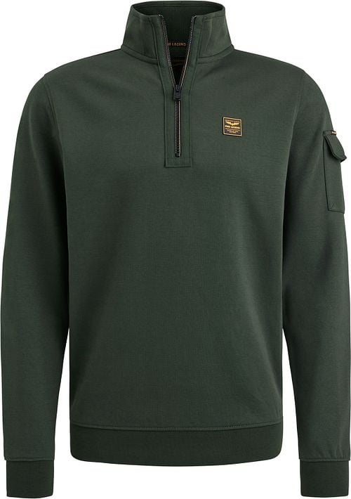 PME Legend Half Zip Trui Interlock Olijfgroen Product