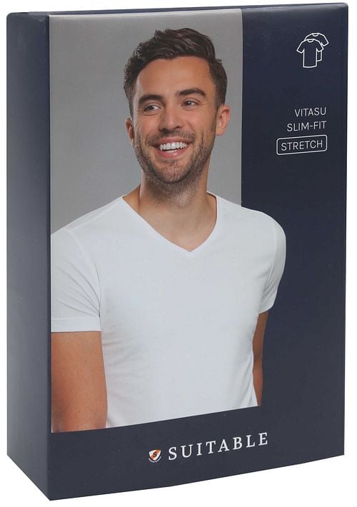Suitable Vitasu T-Shirt V-Hals Wit 6-Pack Verpakking