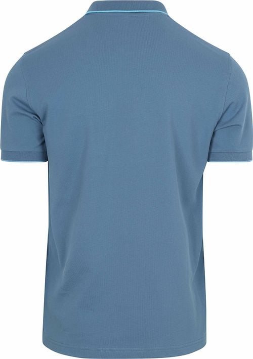Sun68 Poloshirt Small Stripe Collar Avio Blauw Product / Achterkant