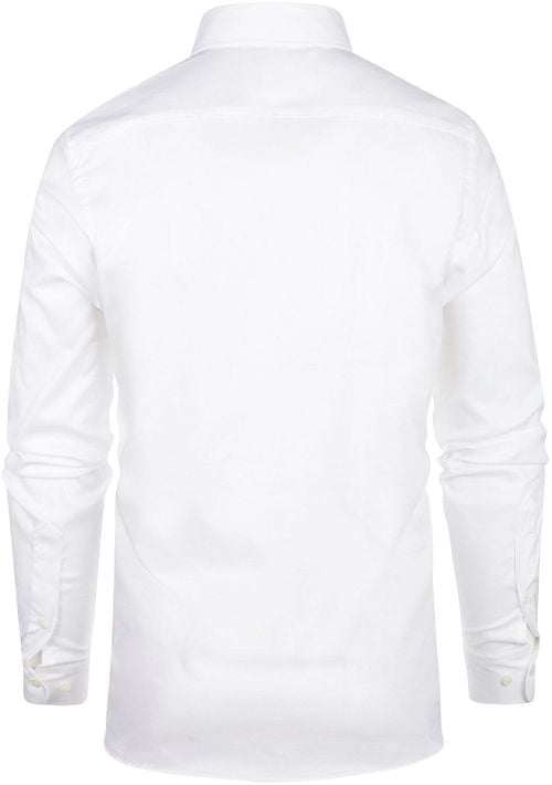 Steppin' Out Overhemd Slim-Fit Twill Wit Product / Achterkant