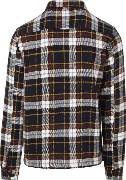 KnowledgeCotton Apparel Overshirt Donkerblauw Geruit Product / Achterkant