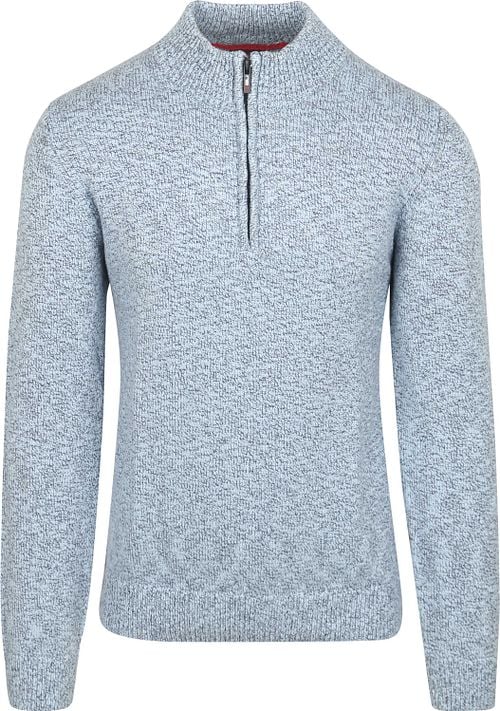 NZA Pull Half Zip Thames Milton Slub Blue Product
