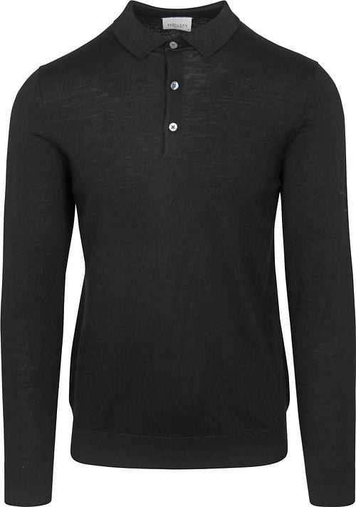 Profuomo Longsleeve Polo Shirt Merino Wool Black Product