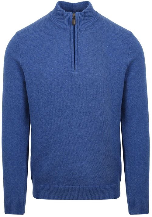 Suitable Half Zip Trui Wol Blauw Product