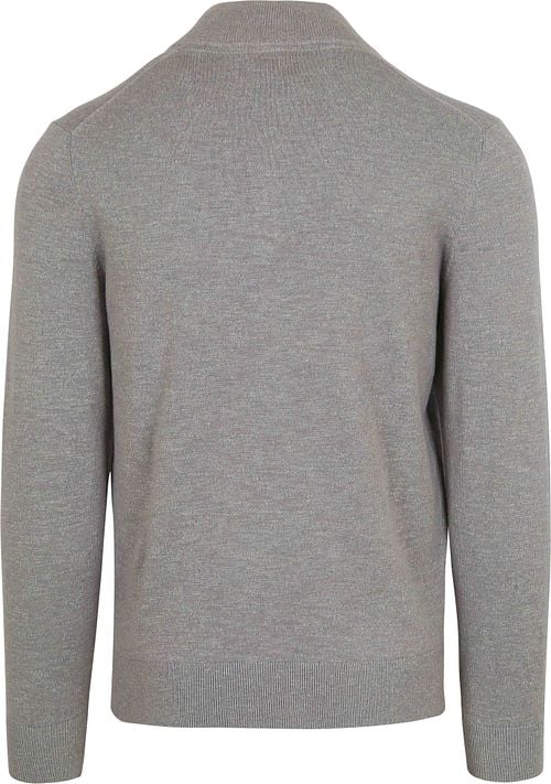 Suitable Slub Yarn Half Zip Pullover Grau Product / Achterkant