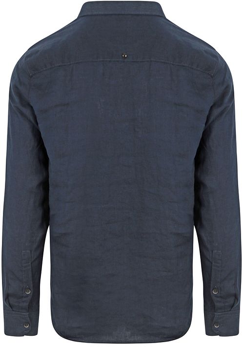 No Excess Hemd Leinen Navy Product / Achterkant