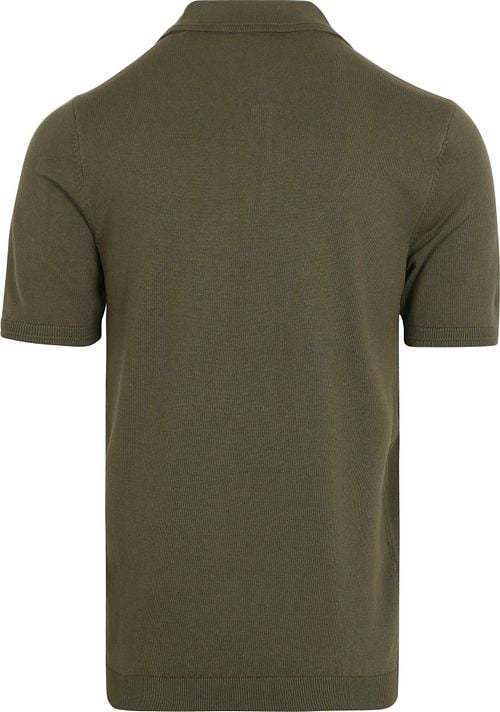 No Excess Knitted Poloshirt Olijfgroen Product / Achterkant