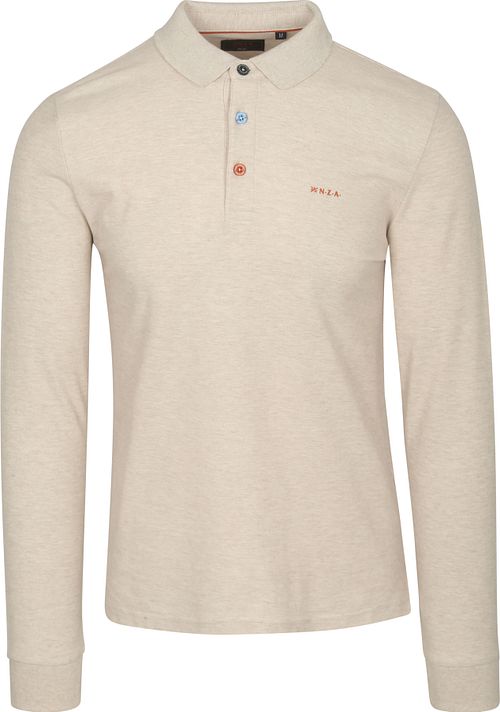NZA Longsleeve Polo Shirt Isaac Piqué Sand Product