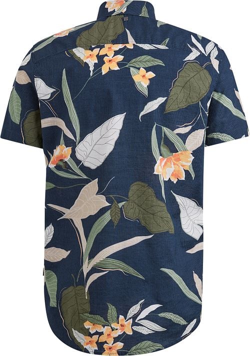 PME Legend Short Sleeve Overhemd Print Navy Product / Achterkant