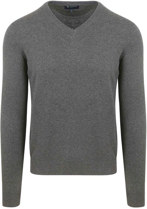 Suitable Respect Cotton Vinir Pullover Melange Anthracite Product