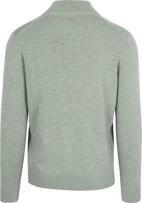 Suitable Slub Yarn Half Zip Trui Groen Product / Achterkant
