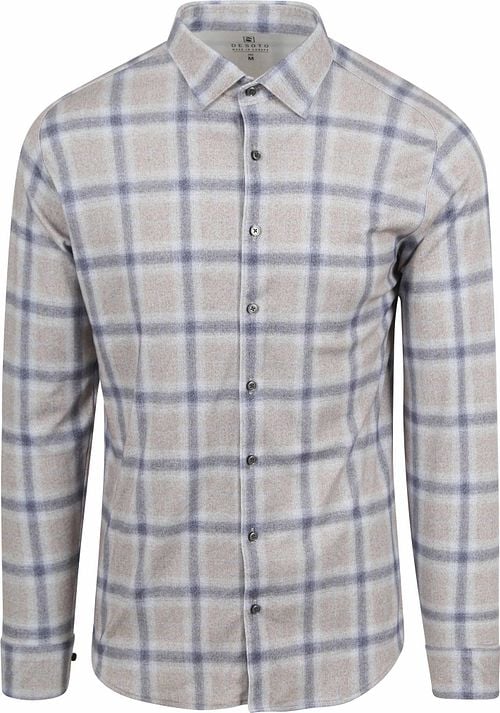 Desoto Shirt Checks Greige Blue Product
