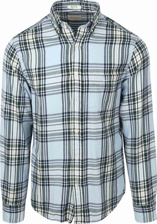 Gant Hemd Flanel Ruit Blauw