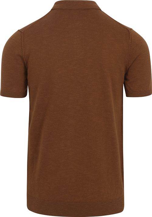 No Excess Knitted Poloshirt Marron Product / Achterkant