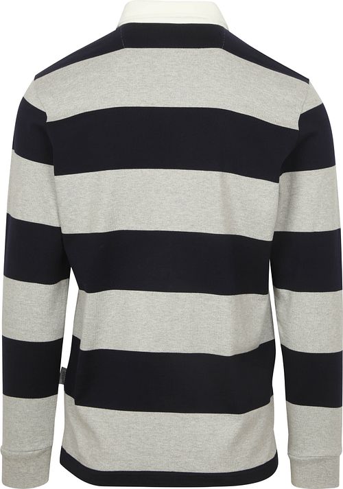 McGregor Rugbyshirt Stripe Navy Grey