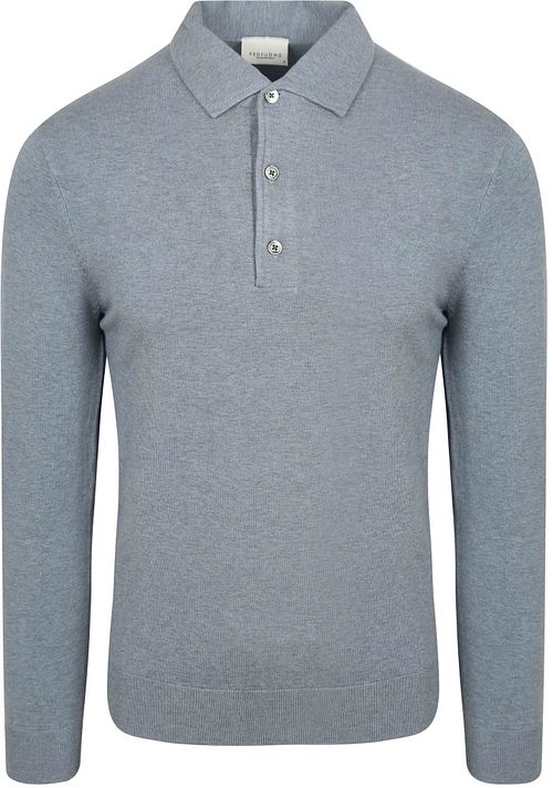 Profuomo Longsleeve Polo Luxury Basic Bleu Product