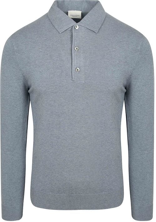 Profuomo Longsleeve Poloshirt Luxury Basic Blauw Product