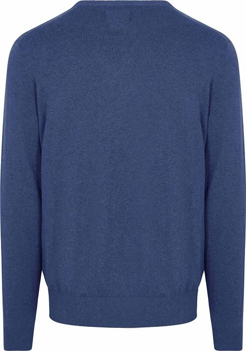 Steppin' Out Pullover Cashmere V-Neck Cobalt Blue Product / Achterkant