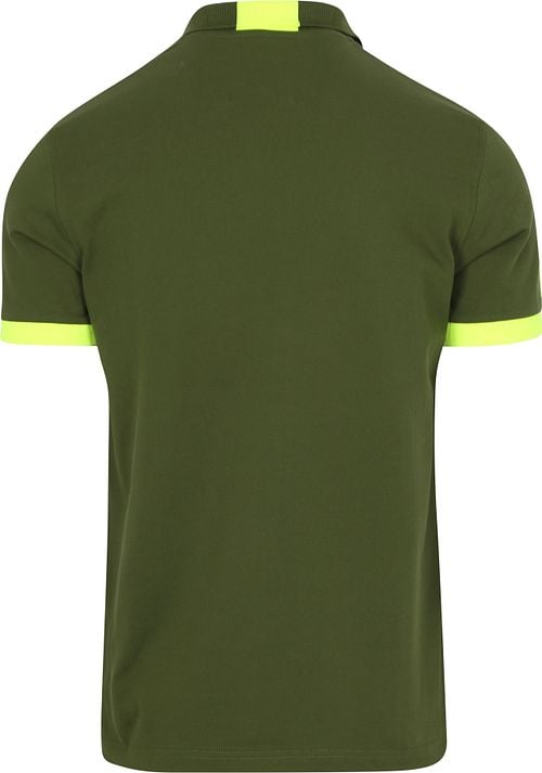 Sun68 Polo Shirt Logo Fluo Army Green Product / Achterkant