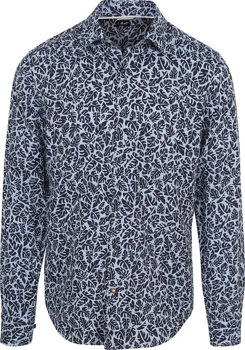 BOSS Shirt Linen Print Blue Product