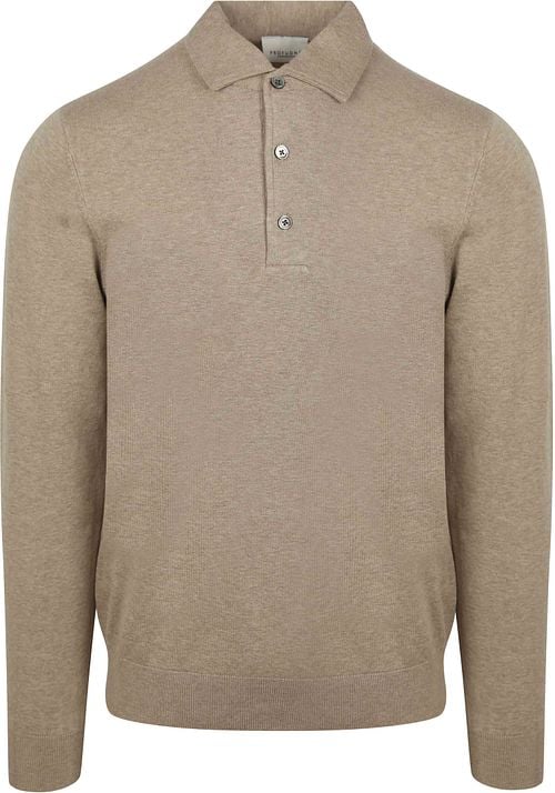Profuomo Longsleeve Polo Shirt Luxury Basic Beige Product