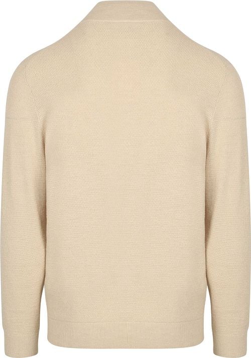 Profuomo Half Zip Pullover Structure Beige Product / Achterkant