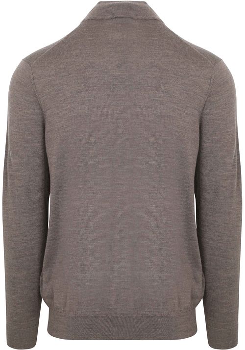 Profuomo Half Zip Pullover Merino Wool Taupe