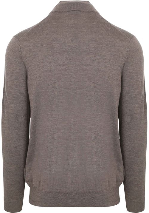 Profuomo Half Zip Pullover Merinowol Taupe