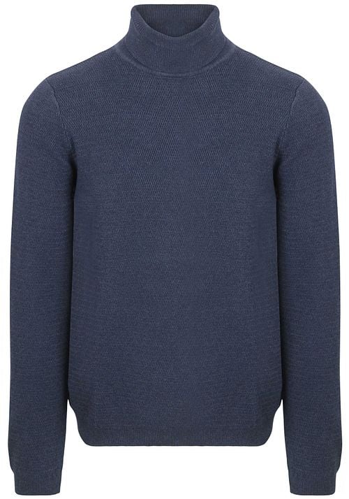 Suitable Turtleneck Pullover Structure Melange Navy Product