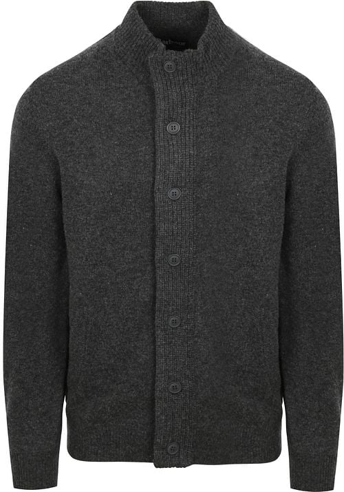 Barbour Zip Cardigan Lambswool Patch Dark Grey Product